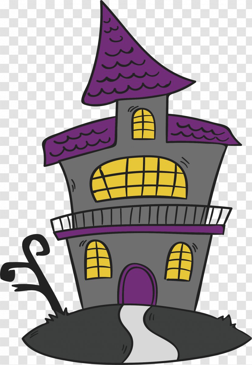 Painted Horror Castle - Party - Halloween Transparent PNG