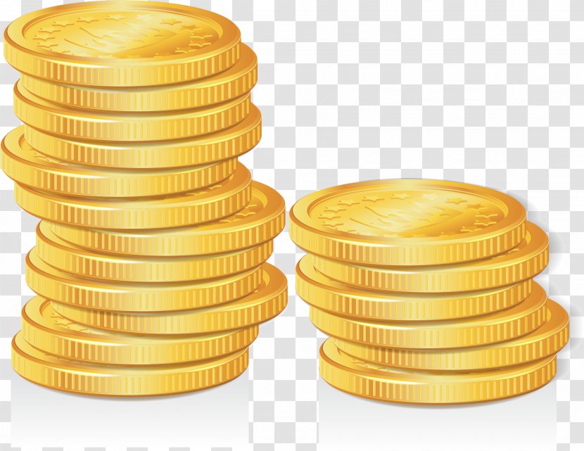 Gold Coin Clip Art - Stock Photography - Vector Hand Painted Coins Transparent PNG