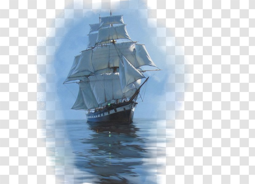 Ship Oil Painting Art Canvas Print - Brigantine - Ships And Yacht Transparent PNG