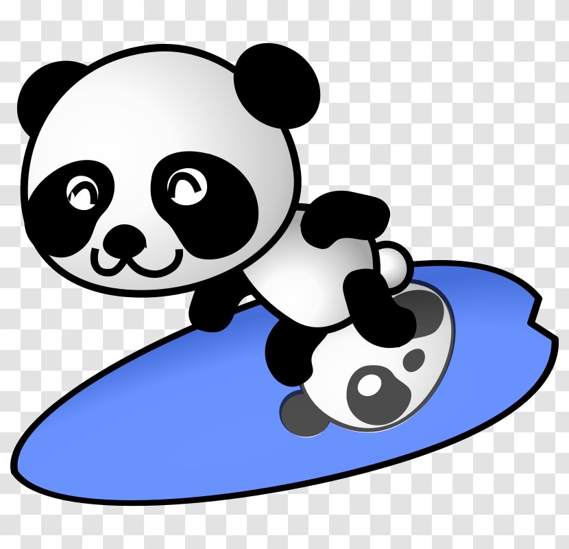 Giant Panda Bear Red Clip Art - Pixabay - Summer Surfing Cliparts Transparent PNG