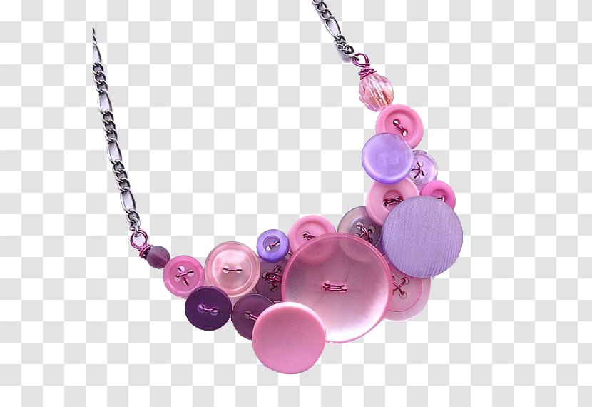 Necklace Button Pink Rhinestone Snap Fastener - Frame - Fantasy Pendant Transparent PNG