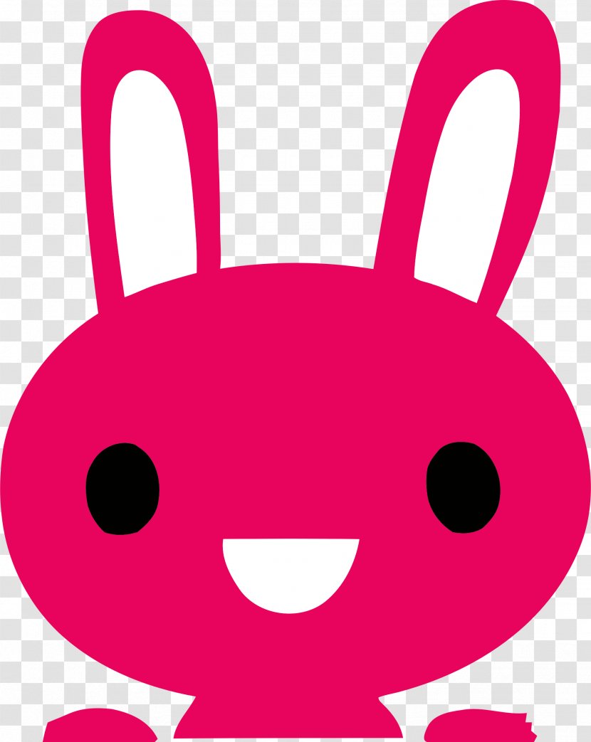 Easter Bunny Hare Rabbit Clip Art - Pnk - Pink Cartoon Transparent PNG
