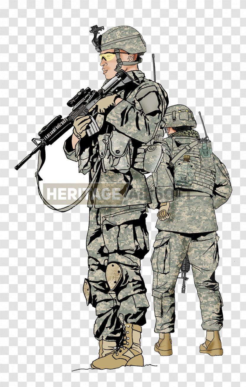 Soldier United States Airsoft Guns YouTube - Military Camouflage - Army Soldiers From Back Transparent PNG