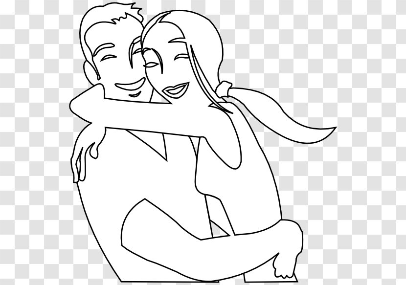 Line Art Drawing Coloring Book Couple Clip - Flower - Images Of Love Transparent PNG