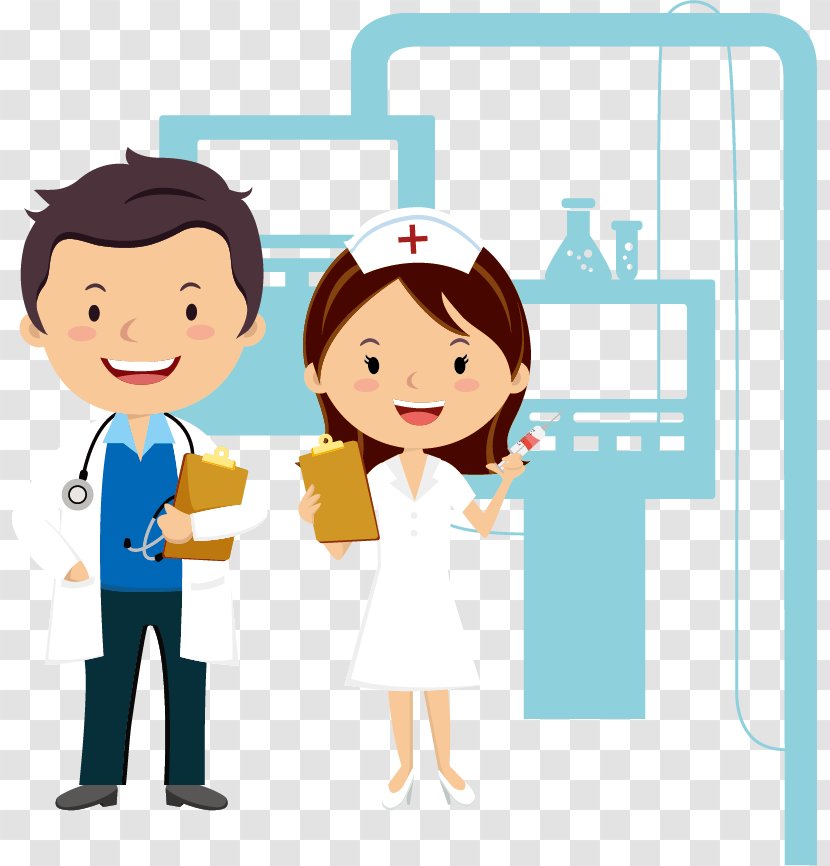 Cartoon Physician Nursing - Watercolor - Doctors And Nurses Vector Transparent PNG