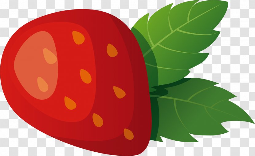 Strawberry Aedmaasikas Fruit - Hand Painted Red Transparent PNG