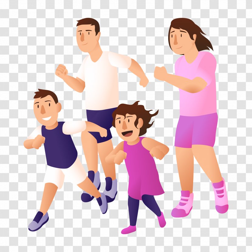Physical Exercise Family Fitness Health Communication - Frame - Cartoon Transparent PNG