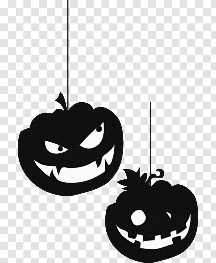 Halloween Pumpkin Cartoon - Key Chains - Blackandwhite Ornament Transparent PNG