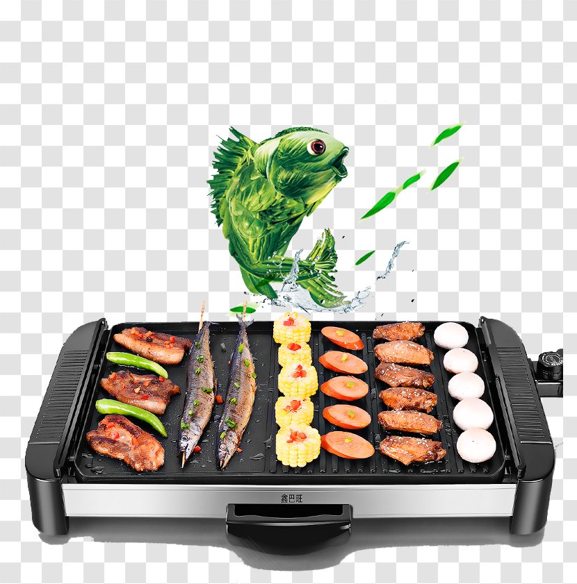 Barbecue Teppanyaki Steak Barbacoa Oven - Silhouette - Smokeless Electric Transparent PNG