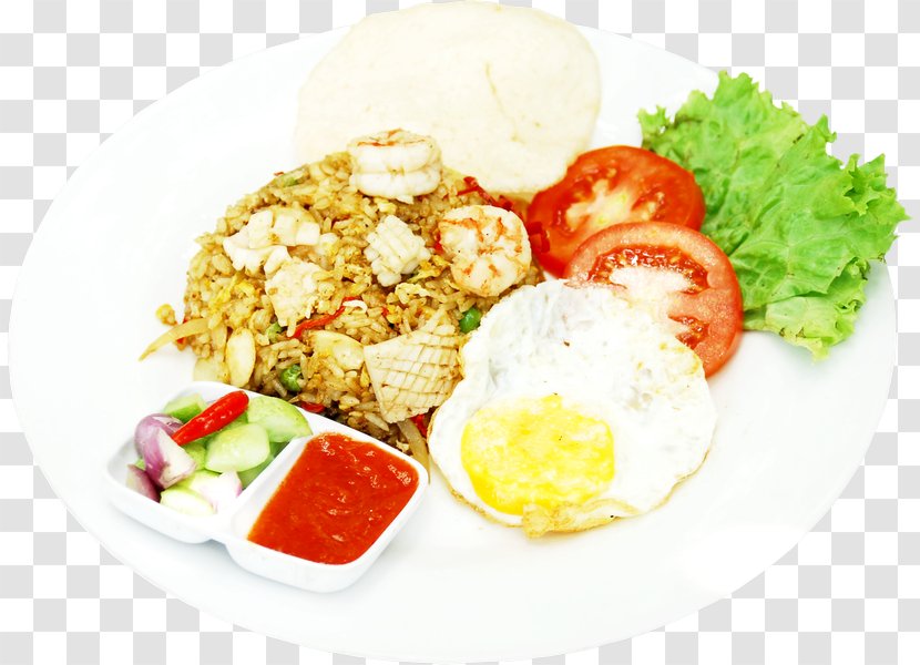 Nasi Goreng Vegetarian Cuisine Full Breakfast Pisang Food - Meal Transparent PNG
