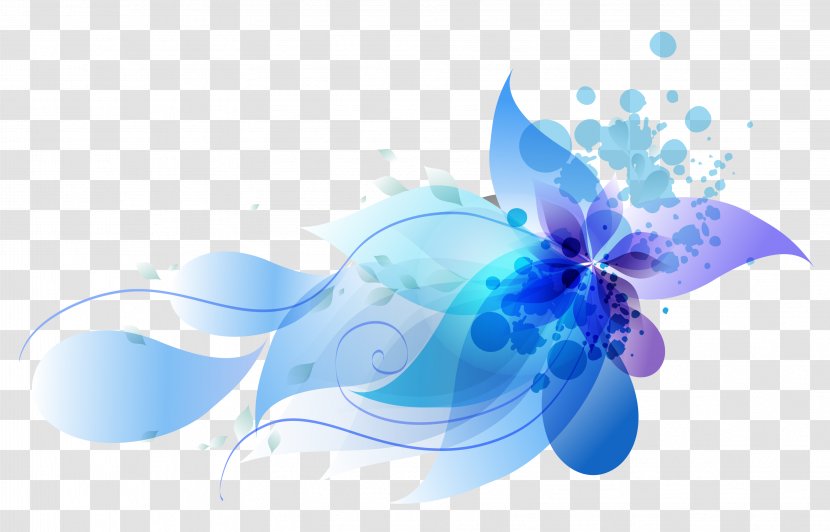 WordPress - Aqua - Colorful Abstract Flowers Transparent PNG
