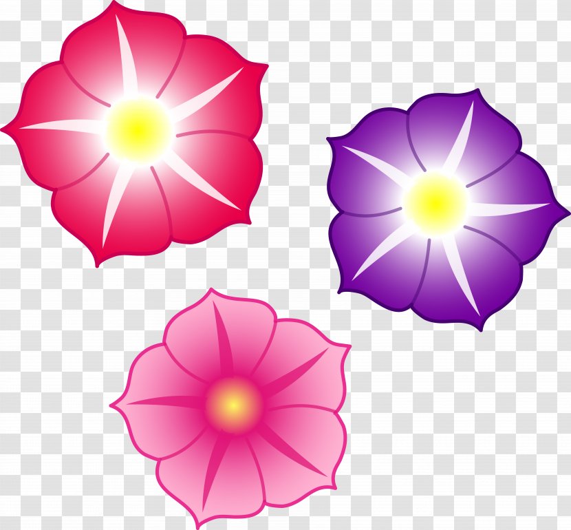 Petunia Pink Flowers Drawing Clip Art - Colorful File Transparent PNG