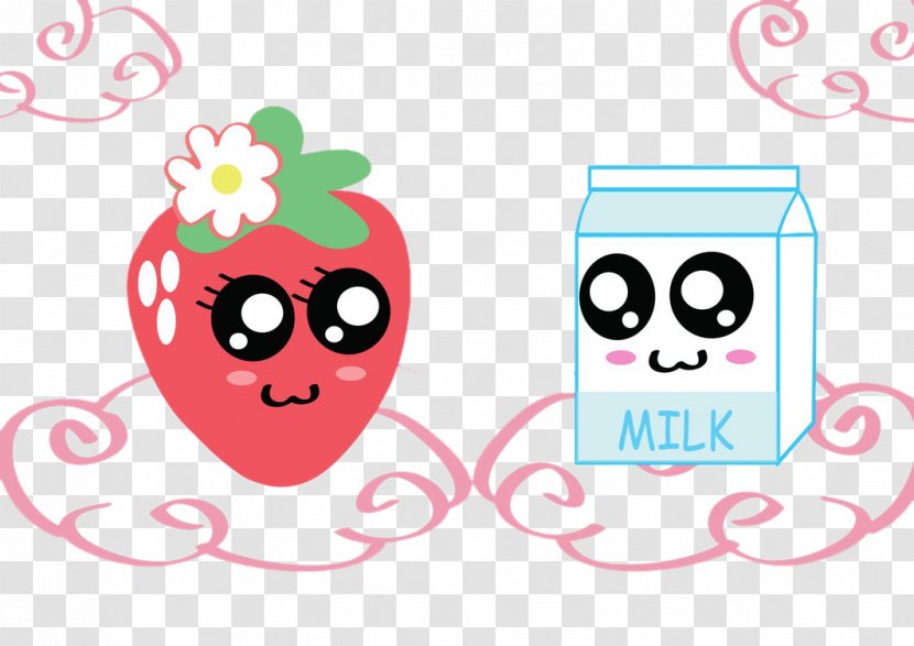 Ice Cream Milkshake Chocolate Milk Strawberry - Pink - Creative Cartoon Strawberries And Transparent PNG