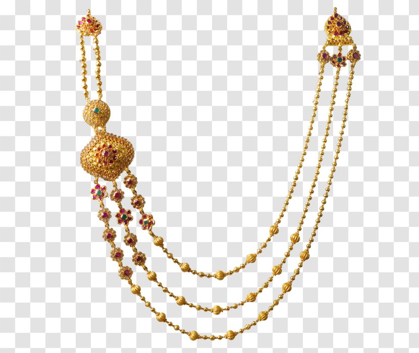 Necklace Jewellery Gold Pearl Bead - Chain Transparent PNG