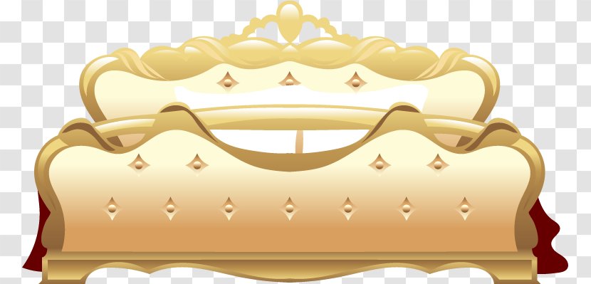 Bed Furniture Adobe Illustrator - Yellow - Continental Gold King Transparent PNG