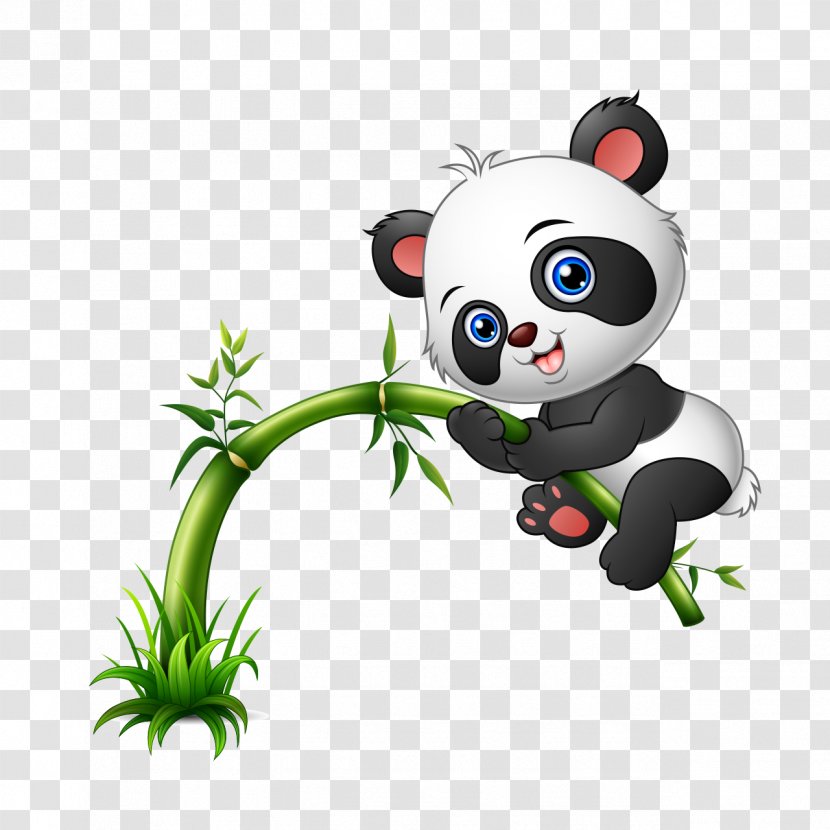 Giant Panda Bear Vector Graphics Stock Photography Cuteness - Cartoon - Black Background Transparent PNG