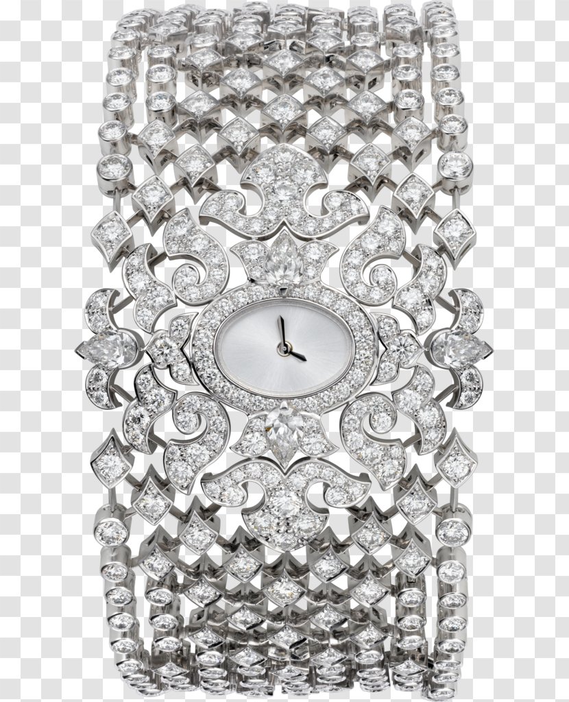 Cartier Watch Jewellery Diamond Clock - Colored Gold - Model Transparent PNG