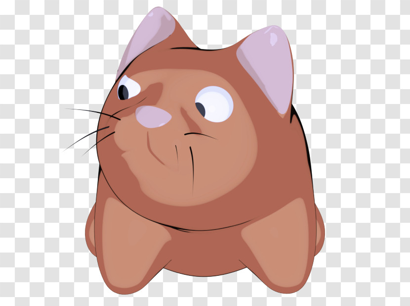 Cartoon Facial Expression Nose Whiskers Cat Transparent PNG