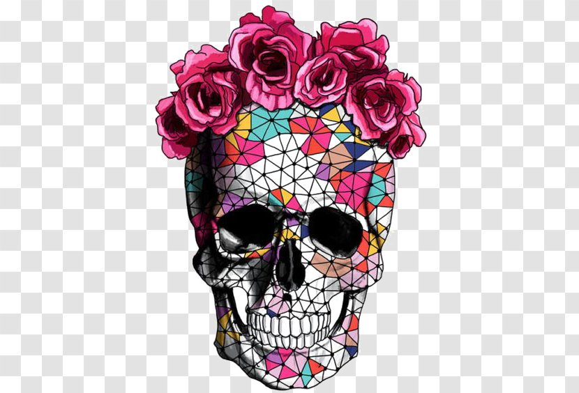 Calavera Flower Skull Rose Crown - Creative Transparent PNG