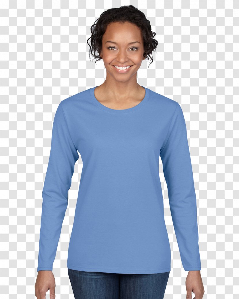 Long-sleeved T-shirt Gildan Activewear Blue - Shirt Transparent PNG