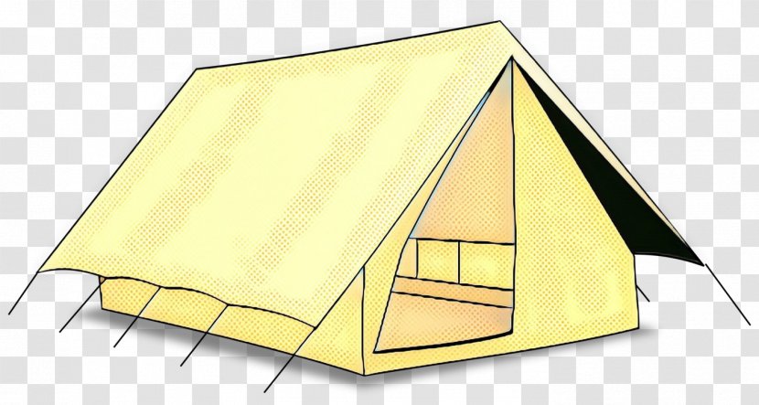 House Angle Roof Line Tent - Yellow - Hut Transparent PNG