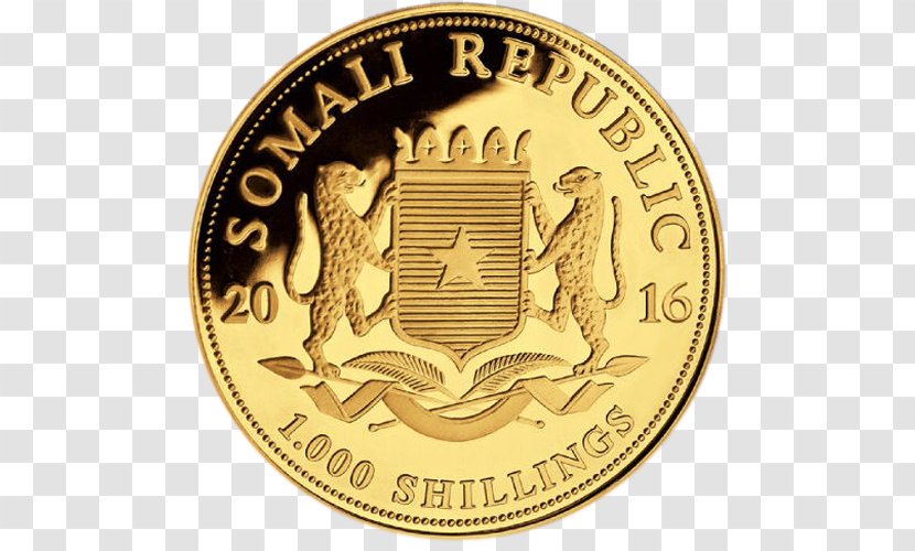 Gold Coin Somalia Bullion - Elephant Transparent PNG