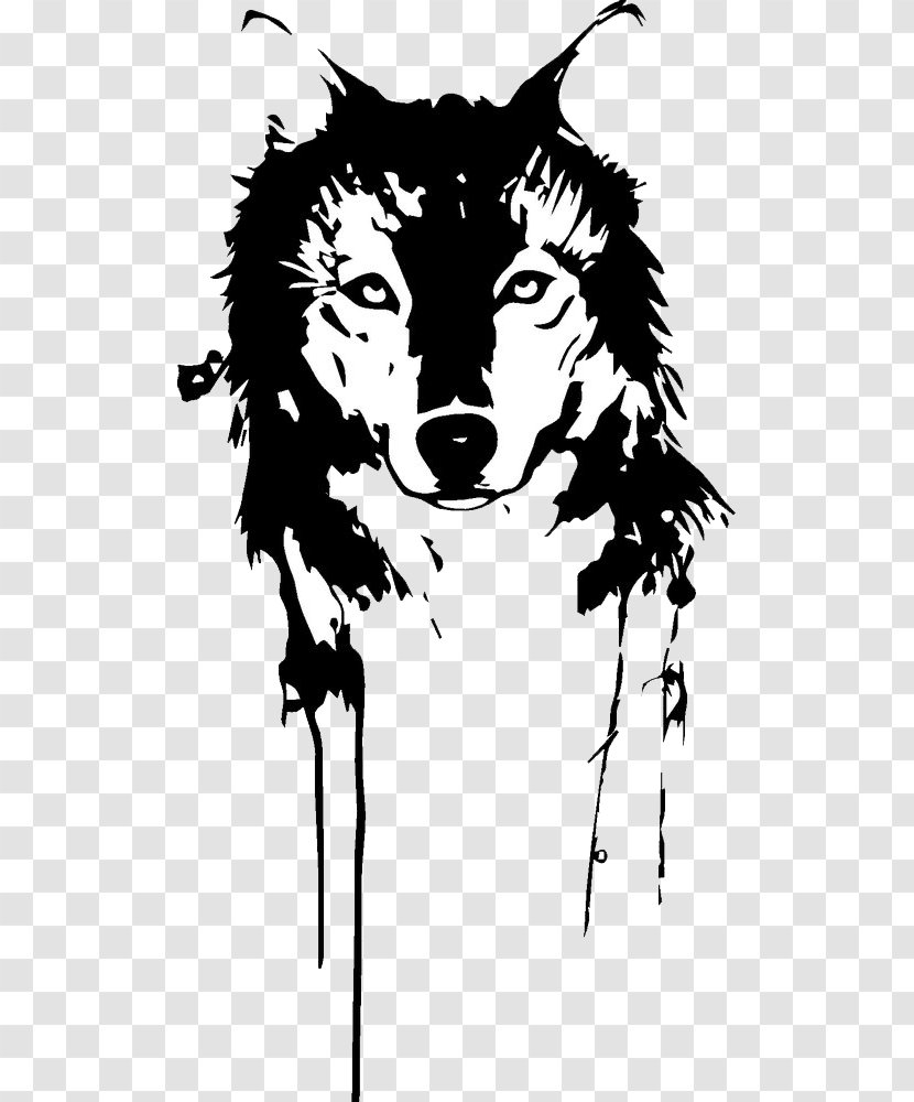 Gray Wolf T-shirt Black Transparent PNG