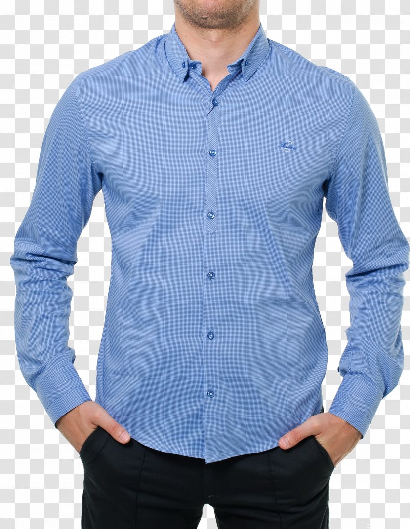 Dress Shirt Clothing Collar - Cobalt Blue - Image Transparent PNG