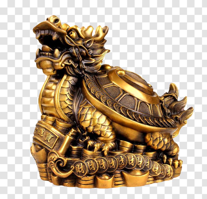 Dragon Turtle Chinese Goods Tmall - Brass - Money Word Blessing Ornaments Transparent PNG