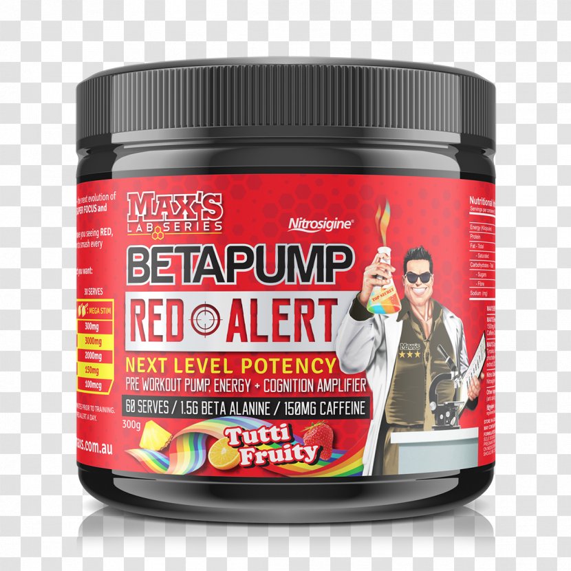 Pre-workout Dietary Supplement Pump β-Alanine Cellucor - Red Alert Transparent PNG