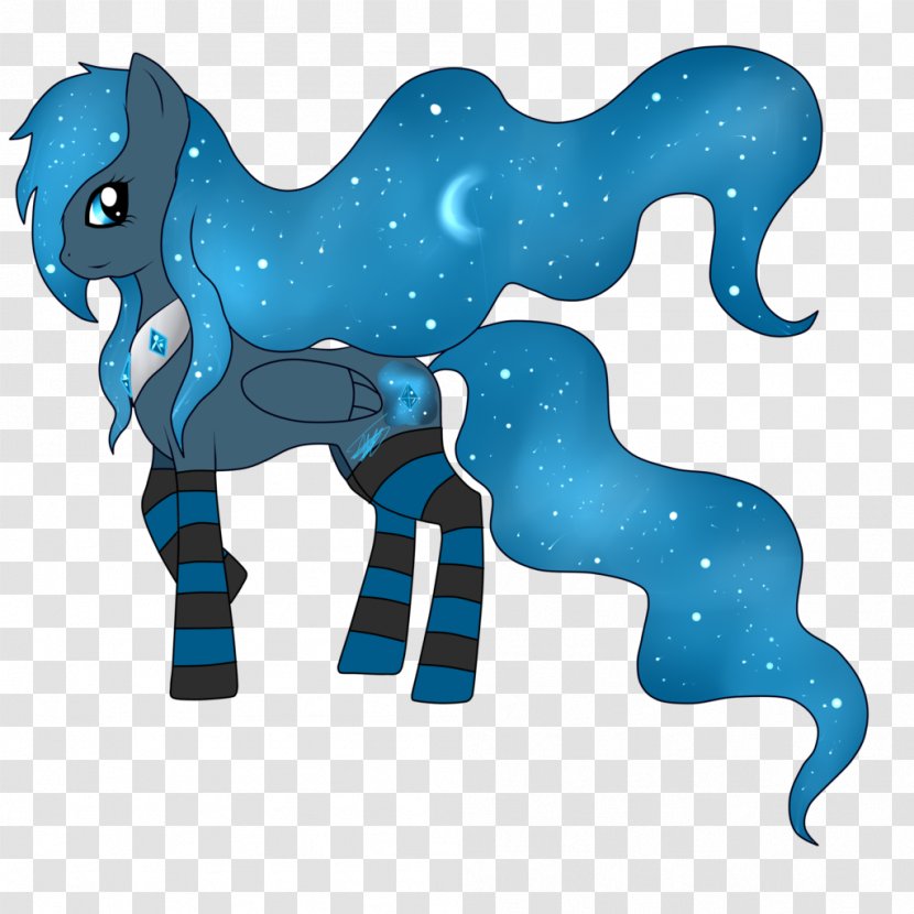 Horse Pony Vertebrate Cobalt Blue Cartoon - Microsoft Azure - Starry Sky Transparent PNG