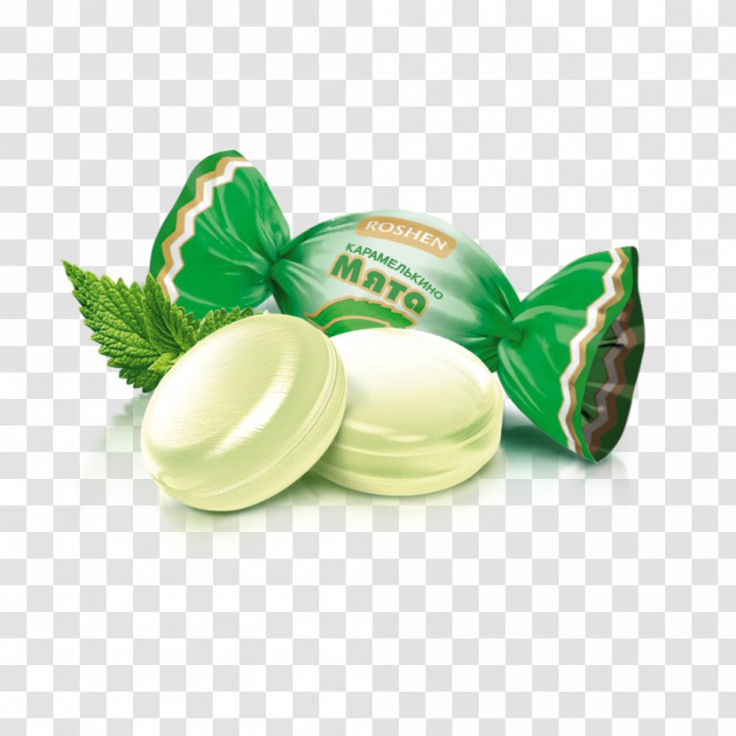 Lollipop Roshen Candy Caramel Mint - Confectionery Transparent PNG