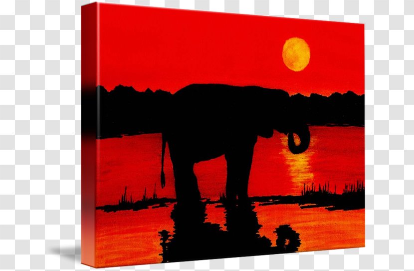 Silhouette Art Canvas Print Painting - Sky - African Sunset Transparent PNG