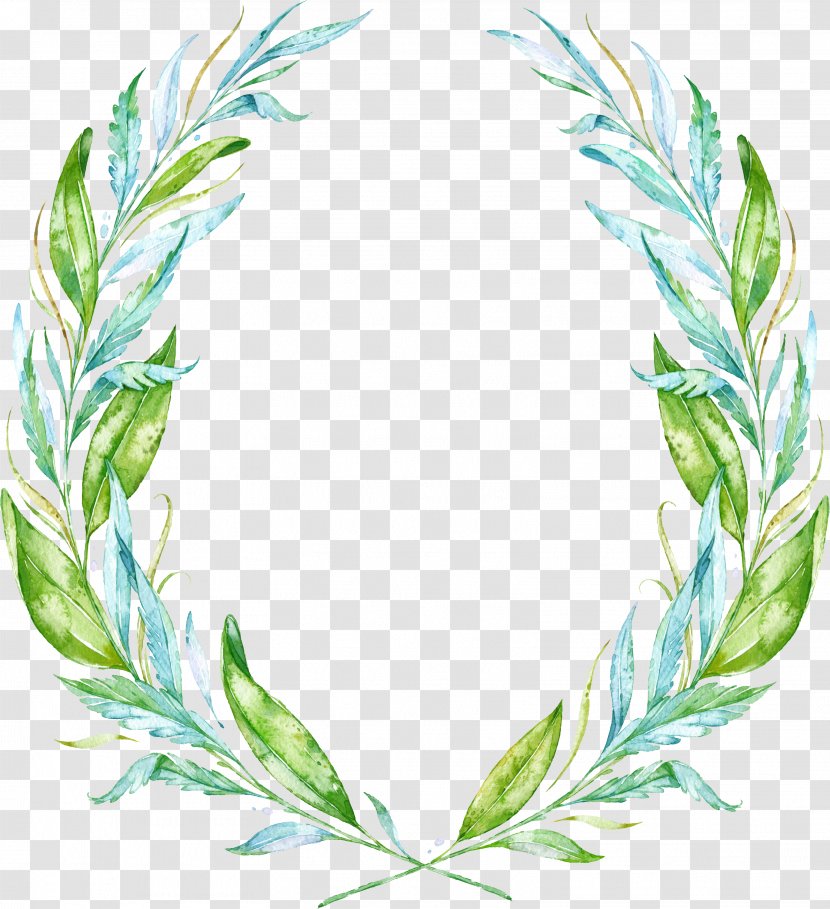 Leaf Watercolor Painting Wreath Drawing - Gratis - Tree Ring Transparent PNG