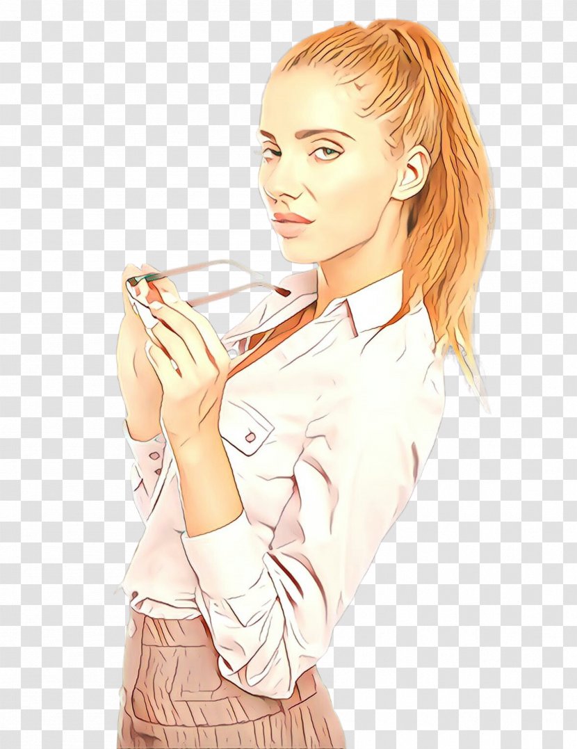 Hair Blond Hairstyle Nose Long - Gesture Brown Transparent PNG