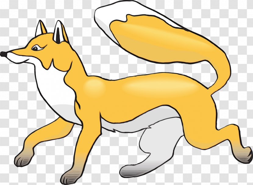 Red Fox Tail Cartoon Yellow - Wet Ink - Animal Figure Swift Transparent PNG