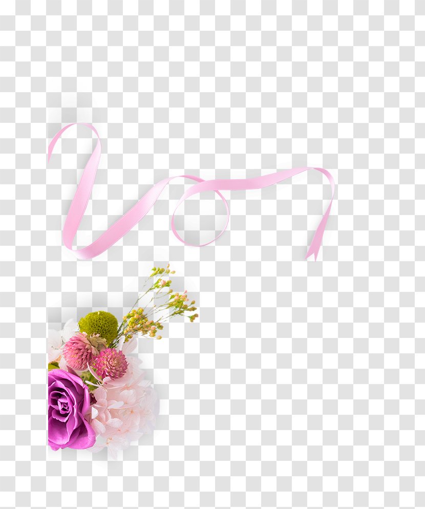 Floral Design Petal Flower Clip Art - Pink - Ribbon Transparent PNG