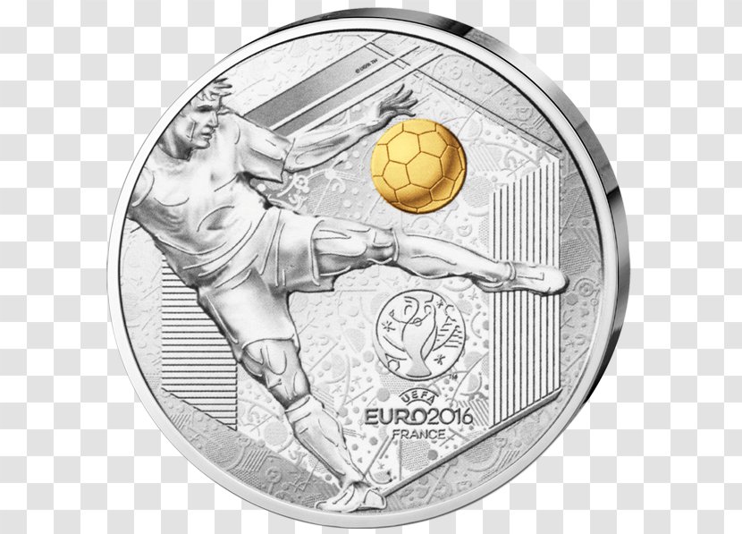UEFA Euro 2016 Silver Coin Currency - Uefa - Hamburg Printing Transparent PNG