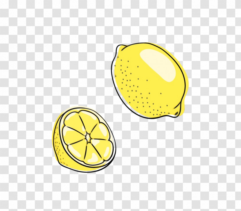 Lemon Yellow Font Fruit Line Transparent PNG