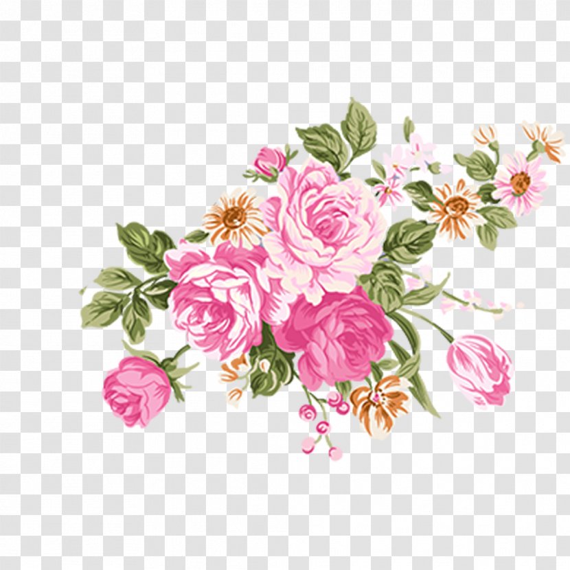 Beach Rose Flower Watercolor Painting - Garden Roses - Watercolour Transparent PNG