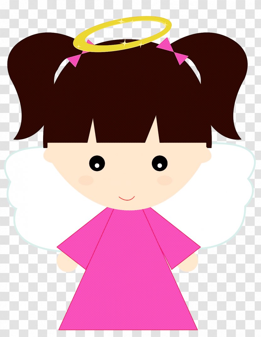 Cartoon Pink Cheek Brown Hair Child - Smile Transparent PNG