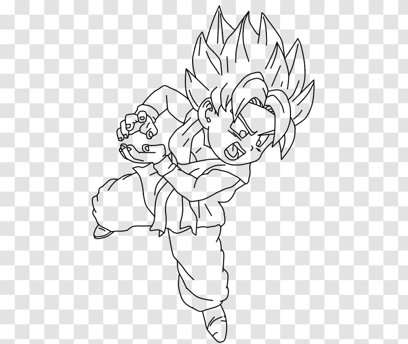 Goku Trunks Gohan Line Art Vegeta - Tree Transparent PNG