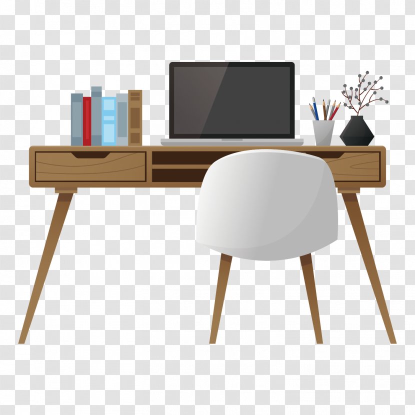 Table Office Desk Interior Design Services - Desktop Computer - Simple Style Work Transparent PNG