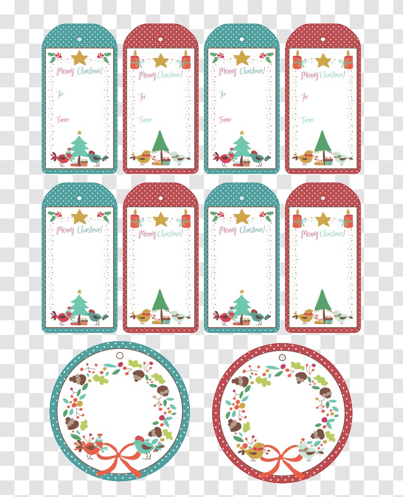 Christmas Label Paper Gift Santa Claus - Stationery - Free Tag Transparent PNG