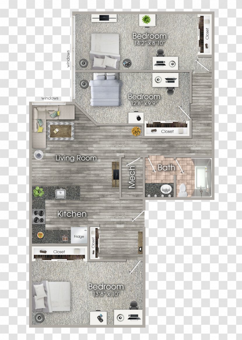 Floor Plan Apartment House Bedroom - Electronic Component Transparent PNG