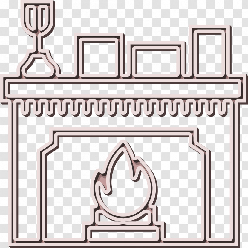 Household Set Icon Fireplace Icon Chimney Icon Transparent PNG