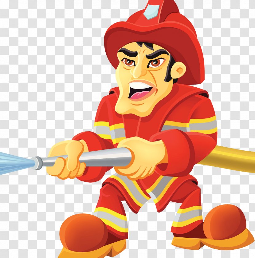 Firefighter Cartoon Illustration - Firefighting - Fireman Transparent PNG