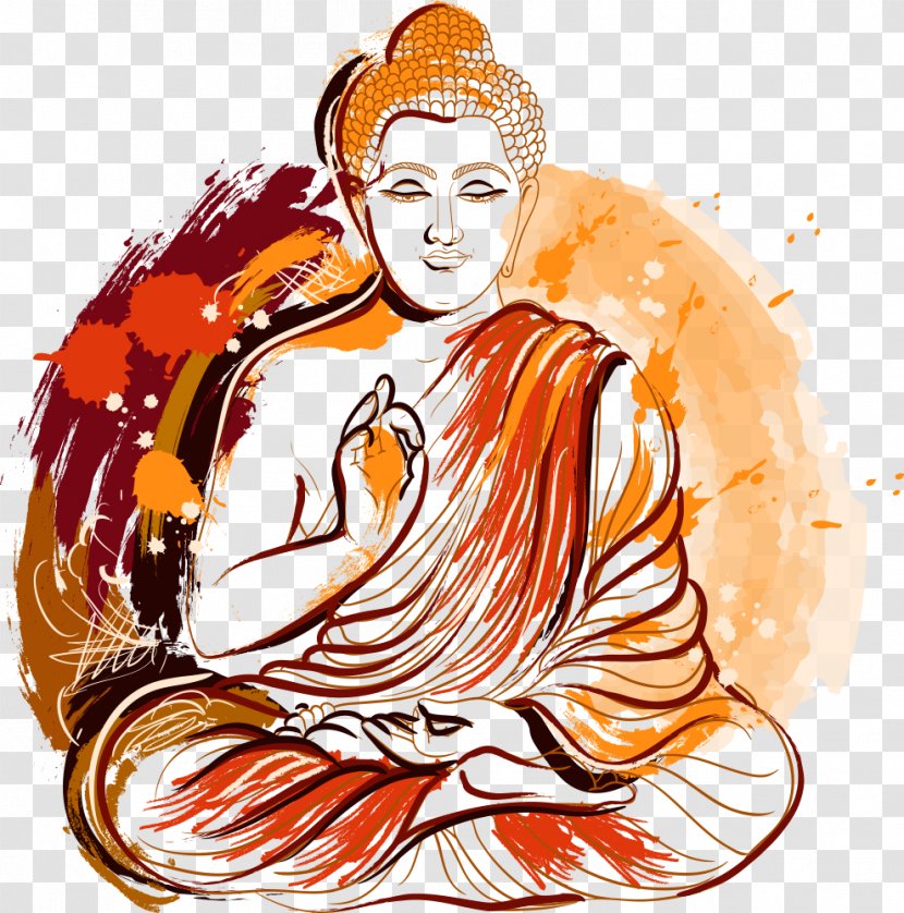 Gautama Buddha Buddhism Buddhahood Illustration - Clip Art - Vector Painted Lord Transparent PNG