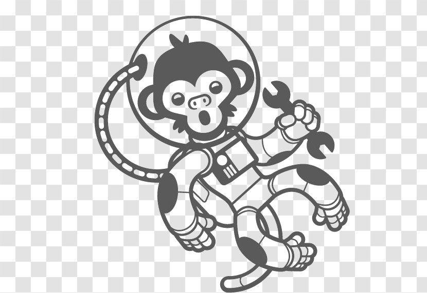 Astronaut Monkey Outer Space Wall Decal - Silhouette Transparent PNG