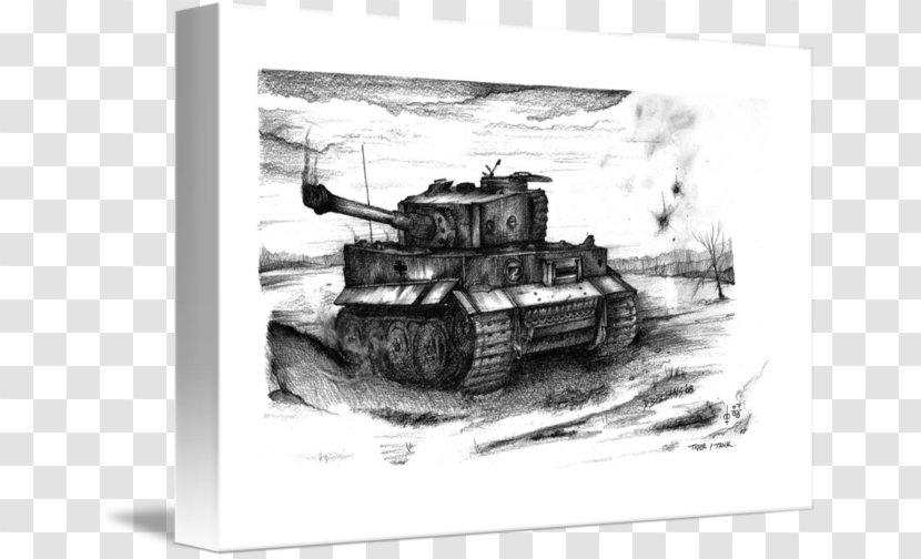 Churchill Tank Drawing Scale Models Self-propelled Artillery - Monochrome Transparent PNG